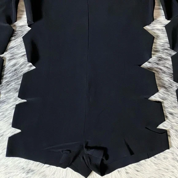 NORMA KAMALI “ALLIGATOR” CUTOUT MOCK-NECK BODYSUIT, SZ S BLACK NWT!! - Picture 12 of 16